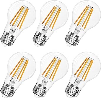 A19 E26 Base Dimmable Edison LED Bulbs, 6W(60 Watt Equivalent) Stepless Dimming Light Bulbs 630LM, 2700K Warm White, Vintage Clear Glass LED Filament Bulb for Home, Wall Sconce, Ceiling Fan, 6 Pack