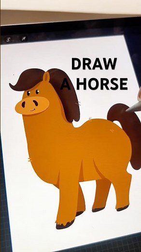 How to Draw a Cute Horse Easy! 🐴 Beginner Tutorial #drawing #digitalart #procreate #horsedrawing