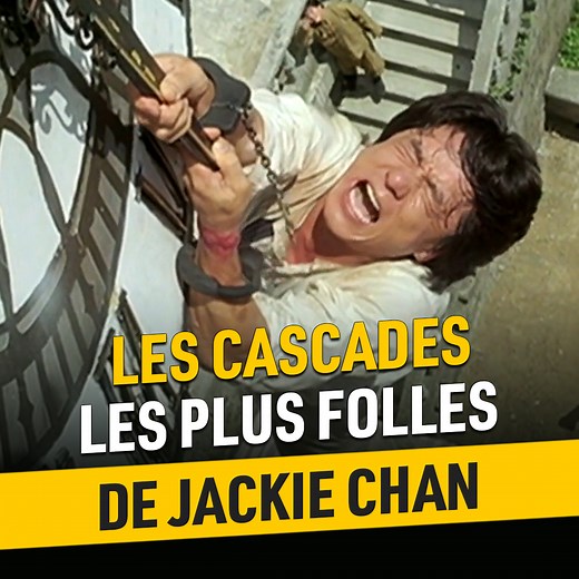 3.9M views · 99K reactions | La chute de l'horloge, la glissade interminable ou la petite balade en hélico, voici les 5 cascades les plus dangereuses de Jackie Chan ! | AlloCiné | Facebook