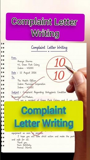 🔴 Complaint Letter Writing | Easy Formal Letter Format #Shorts