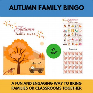 Autumn Family Bingo Game | Fall Fun Printable for Kids & Classrooms