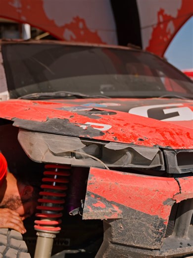The car = 💥🤬☠️, Matteo = 💆🏻‍♂️🛠️🧘 Our mechanics? Nothing they can’t fix!✨ #TGRW2RC #Dakar2026 #BeyondLimits