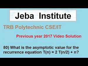 Masters Theorem for Solving Recurrence Relation in Algorithms by Tamil