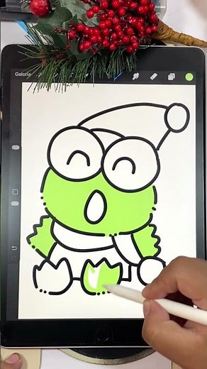 How to Draw Keroppi STEP BY STEP 🐸✨ | EASY Drawing for KIDS | Hello Kitty Christmas