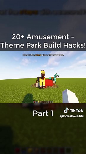 Minecraft: 20 Amusement / Theme Park Build Hacks! - Part 1 #lockdownlife #minecraftbuilding #minecrafttutorial #foryou #foryoupage #fyb