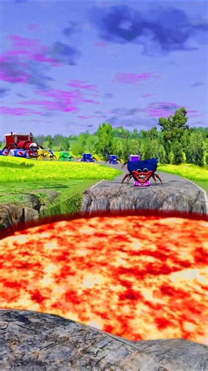 🌋 DEADLY LAVA PIT vs BIG AND SMALL SPIDER TRAINS! (SHOCKING MELT) 💥 | BeamNG.drive #66