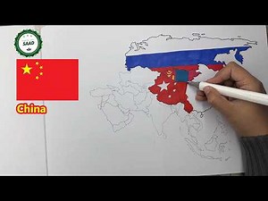 Drawing Asia flag map | 2025 Asia flag map drawing