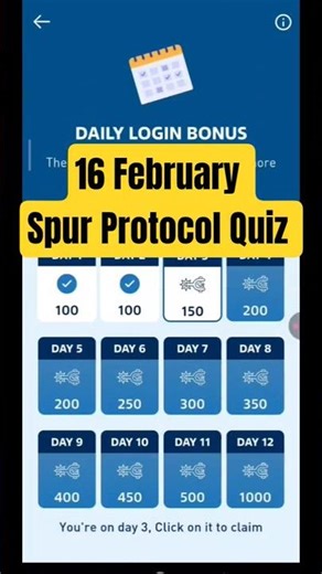 16 February Spur Protocol Quiz Answer 🔥 Today Spur Protocol Quiz Solve 🔥 Spur Protocol voucher code
