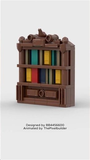 ‪@LEGO‬ Vintage Wooden Bookcase | 3D Animation Build