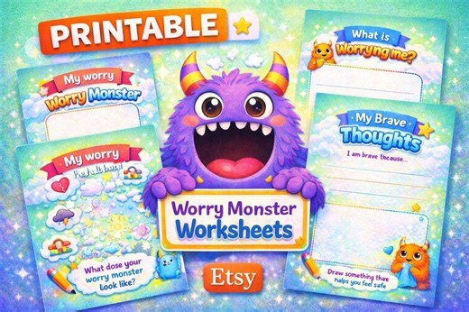 Worry Monster Worksheet for Kids | Anxiety Printable Activity | Feelings Worksheet | Social Emotional Learning SEL | Therapy Printable - Etsy