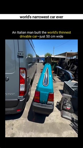 FACT NEXUS on Instagram: "An Italian mechanic Andrea Marazzi built the world's thinnest drivable car, a custom-made electric vehicle (EV) from a 1993 Fiat Panda, slicing it vertically to just 50 cm (19.6 inches) wide. It's a single-seater masterpiece using mostly original parts, aiming for Guinness World Records recognition. This functional, quirky creation, dubbed the "Flat Fiat" or "Panda for One," though it isn't street-legal. #science #technology #education #car #italy #engineering #ai #robo