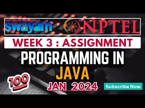 NPTEL Programming In Java WEEK 3 quiz Assignment Solutions | Swayam Jan 2024 | IIT Kharagpur