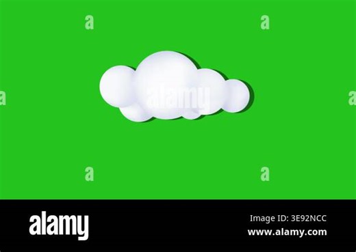 Sunny Cloud Weather Animation on Green Screen Background Stock Video Footage - Alamy