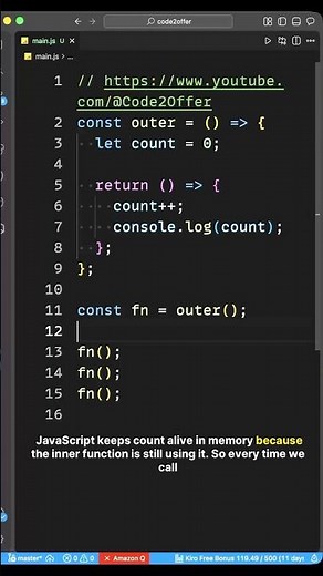 Why This Function Doesn’t Forget 🤔 | JavaScript Closures Explained