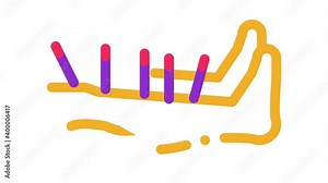 acupuncture feet Icon Animation. color acupuncture feet animated icon on white background