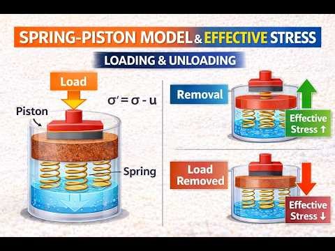 Spring Piston Model & Effect of Loading/Unloading on Effective Stress | Soil Mechanics