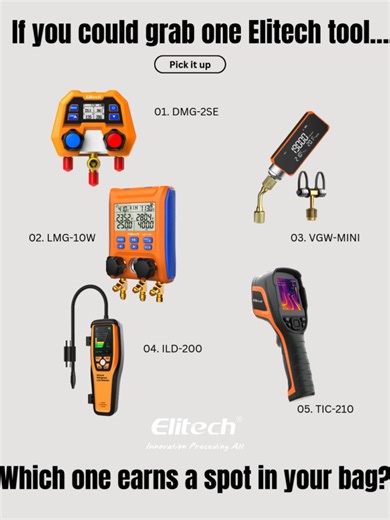 POV: You’re heading to a job and can only grab one tool. 👀Which Elitech tool are you picking up? Drop your pick in the comments. #hvactools #hvactech #hvac #elitech #hvacpro