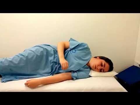 Rotación externa completa de hombro en decúbito lateral
