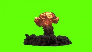 High Quality Explosion on a green screen