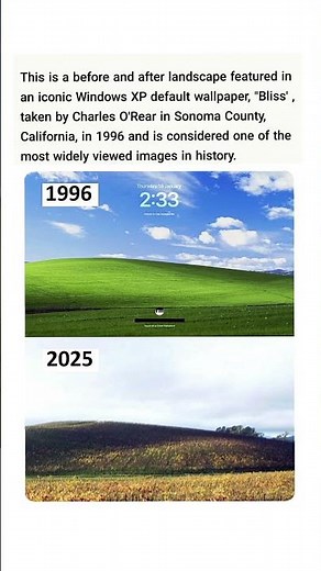 This is the landscape featured in an iconic Windows XP default wallpaper, "Bliss' .