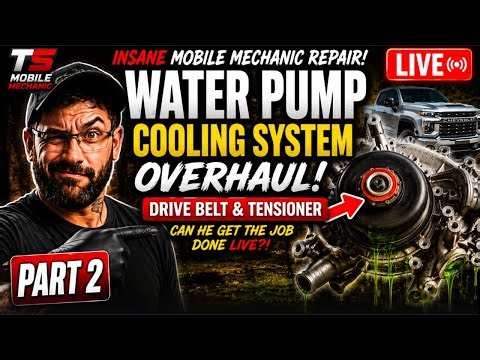 2020–2026 Silverado 2500HD 6.6L Water Pump, Thermostat, Fan Clutch & Belt Tensioner Removal