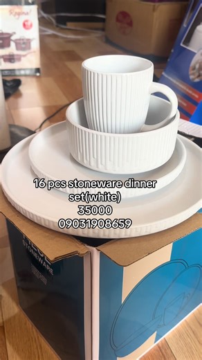 Unique 16-Piece Stoneware Dinner Set for Sale