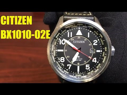 Citizen Eco-Drive Promaster Nighthawk Pilot World Time Watch BX1010-02E
