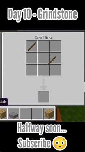 Minecraft Crafting | Day 10 - Grindstone 🪨 #minecraft #mcpe #shorts