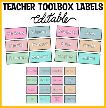 Printable Minimalist Teacher Toolbox Labels, Boho Teacher Toolbox Labels