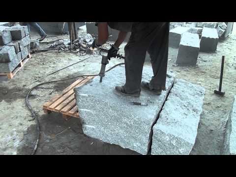 Herstellung Granit Mauersteine