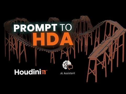 Houdini AI Assistant: Prompt to HDA Broken Mine Rail Stilts Generator