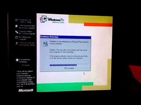 Windows Millennium Edition clean install and first boot