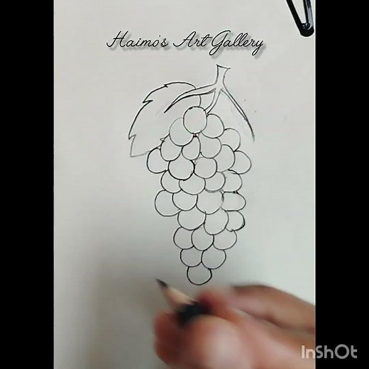 How to Draw Grapes Easily | Simple Fruit Drawing for Beginners 🍇🍇