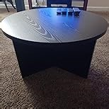 Luoxiao Small Round Coffee Table for Living Room Minimalist Center Table for Small Space Modern End Table with Adjustable Feet Pads Black
