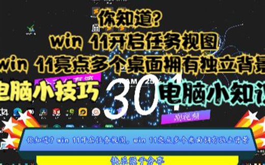 你知道？win 11开启任务视图，win 11亮点多个桌面拥有独立背景