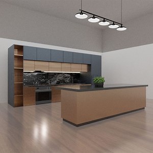[Hot Item] Complete Full Interior Luxury Flat Pack Powder Coating Lacquer Smart Automatic Kitchen Cabinet Modern Design