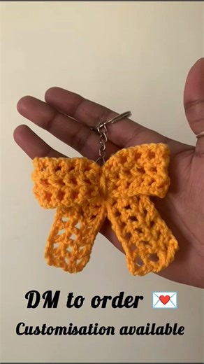 Mesh bow keychain for sale. Dm on instagram to order #crochet