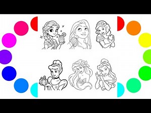 How to draw - Elsa, Rapunzel, Snow wite, Cinderella, Ariel, Belle - Kids Drawing - Drawing - art