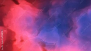 Traveling through space nebula and star fields in deep space. 3D animation
