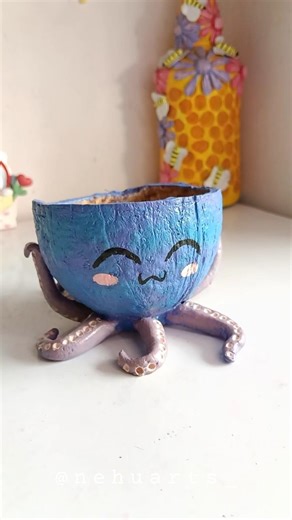 DIY Coconut shell craft 🐙 craft idea..#diy #coconutshell #craft #viralreels #nehuarts_