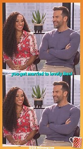 💍 Our very own Michelle Ackerley is off to get married to Ben! ❤️ The whole Morning Live team send our love to the happy couple. We also look forward to seeing the (new) dress, (possible) first dance routine and Mavis’s hat if she buys one today!! ❤️😂 | BBC Morning Live