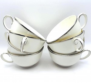 Classic Noritake Ivory Teacups - Ivonne Pattern With Platinum Accents - Select Your Quantity - Etsy
