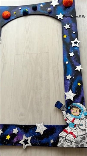 Space Theme Photo Frame 🚀🌌 | DIY Foam Board Craft #shorts