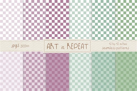 Lavender Gingham Check Patterns | Pastel Scrapbook Paper (digital Download) - Etsy