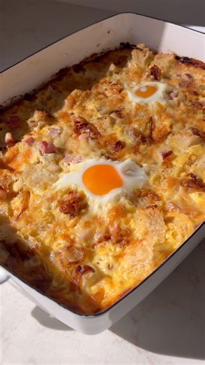 Happy Egg Co. on Instagram: "The kind of breakfast that makes the whole house smell like the holidays. Made with Happy Egg Organic Free Range eggs. Comment “breakfast strata” for the recipe! ✨🍳"