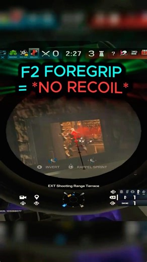 F2 foregrip = *NO RECOIL* #r6s #rainbowsixsiege #siege #r6clips #gaming #r6siege #settings