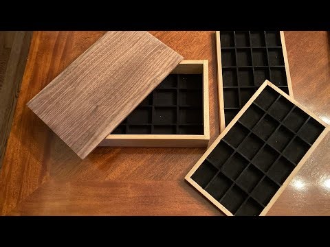 Build A Jewelry Box with 3 Tiers and Flocked Trays
