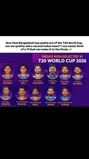 Now that Bangladesh has pulled out of the T20 World Cup, can we quietly add a second Indian team? I