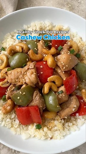 Crockpot Cashew Chicken #slowcooker #crockpot #cashewchicken
