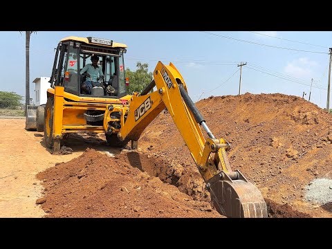 JCB 3DX Small Bucket Digging for Wall Foundation | Backhoe Excavation Work